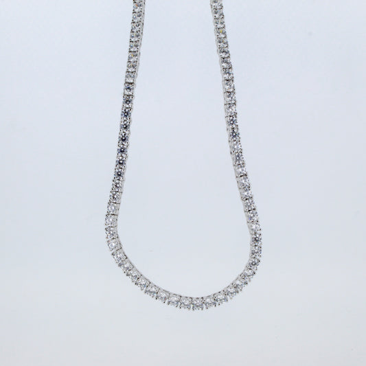 Silver CZ Tennis Necklace