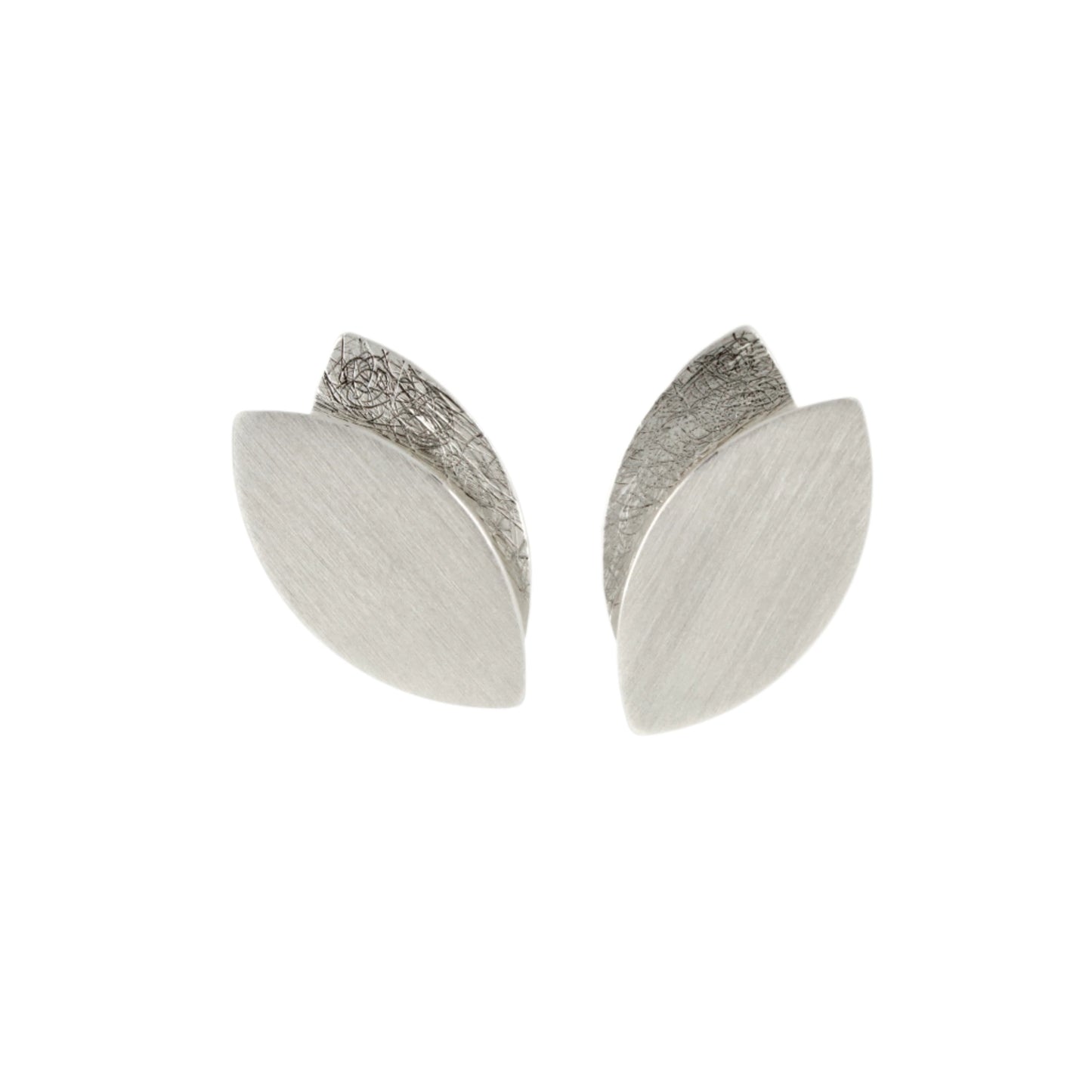 Silver Double Leaf Studs