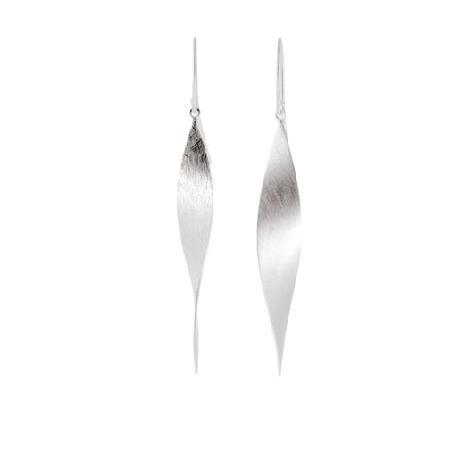 Silver Long Twist Textured Drops