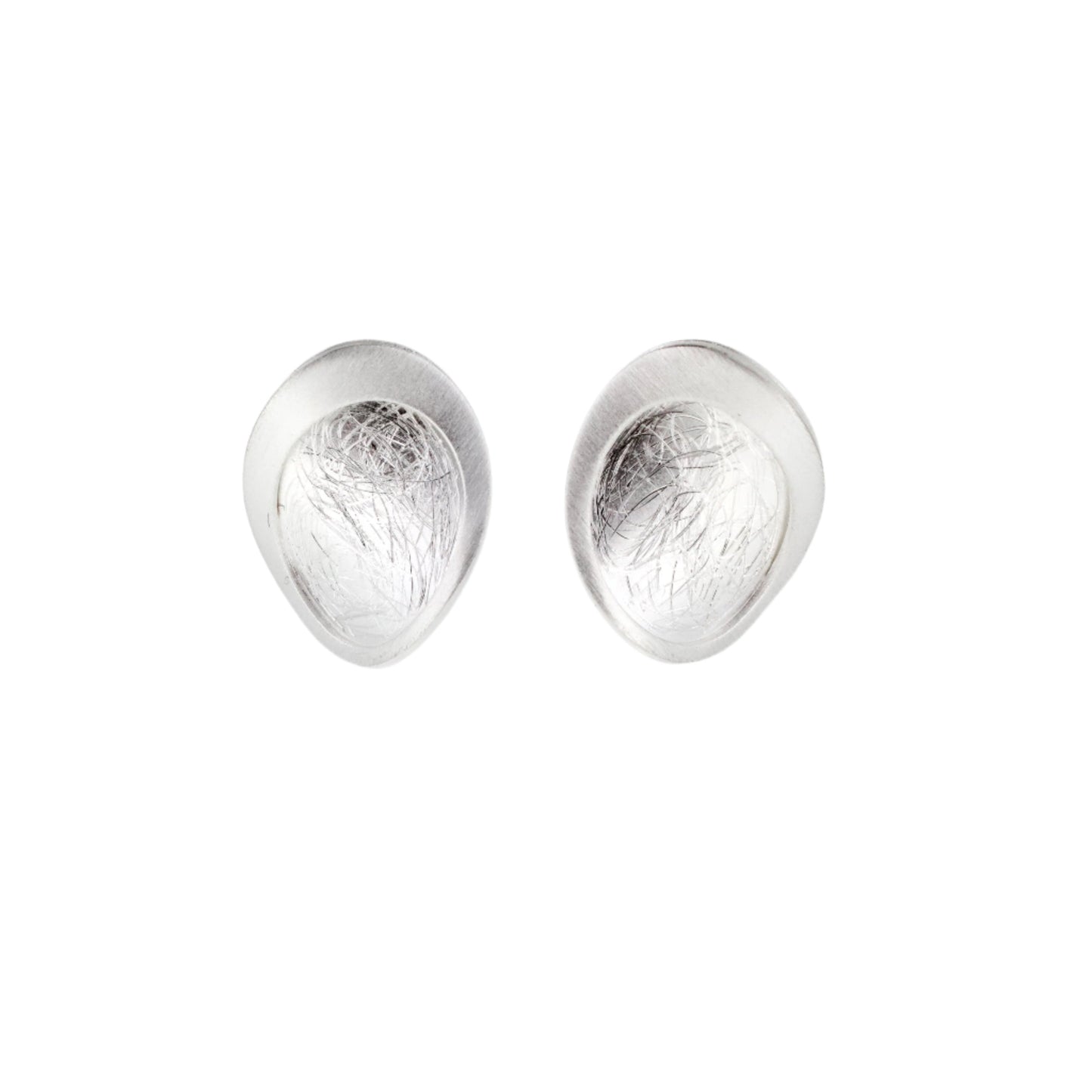 Silver Layered Textured Studs