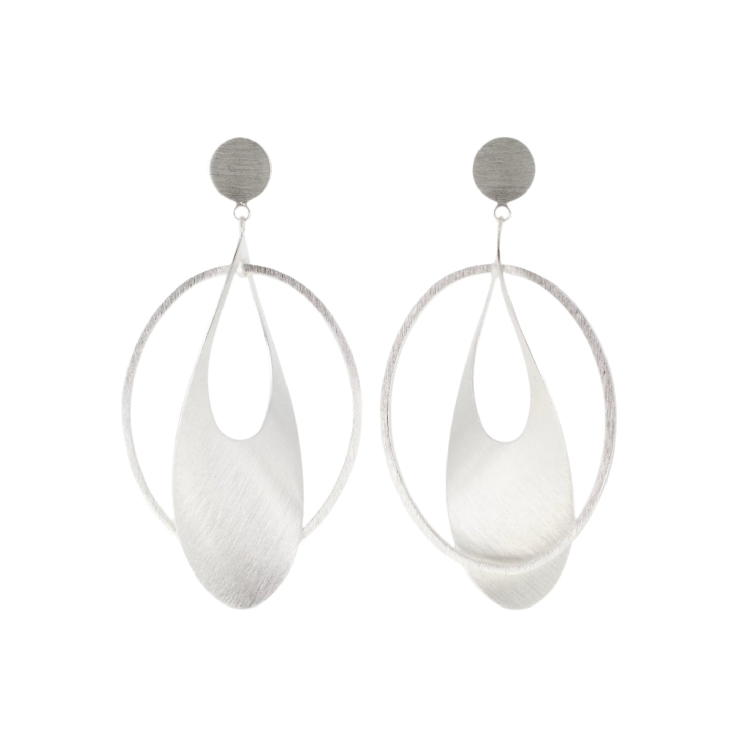 Silver Overlapping Drop Earrings