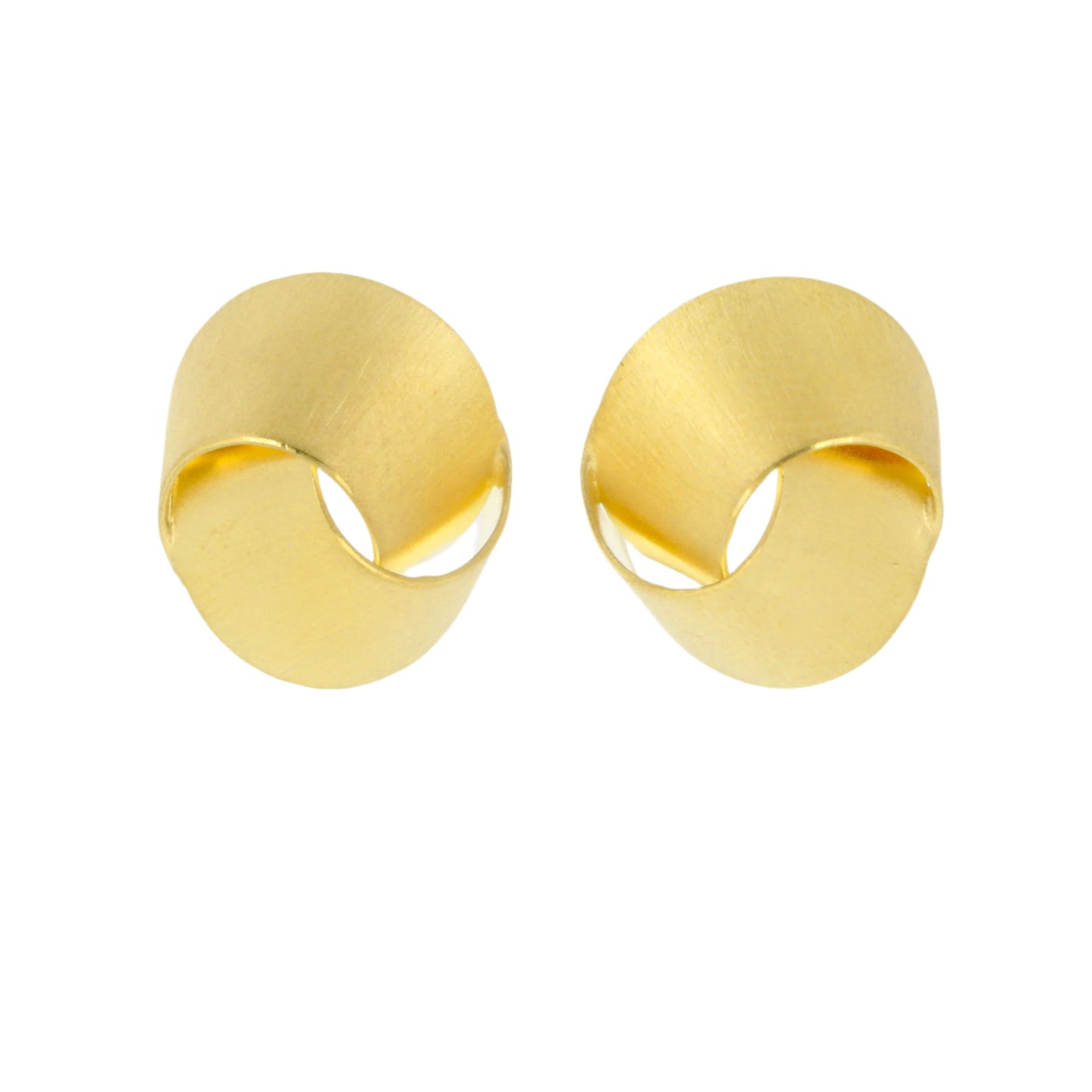 Gold Vermeil Large Curled Ribbon Studs