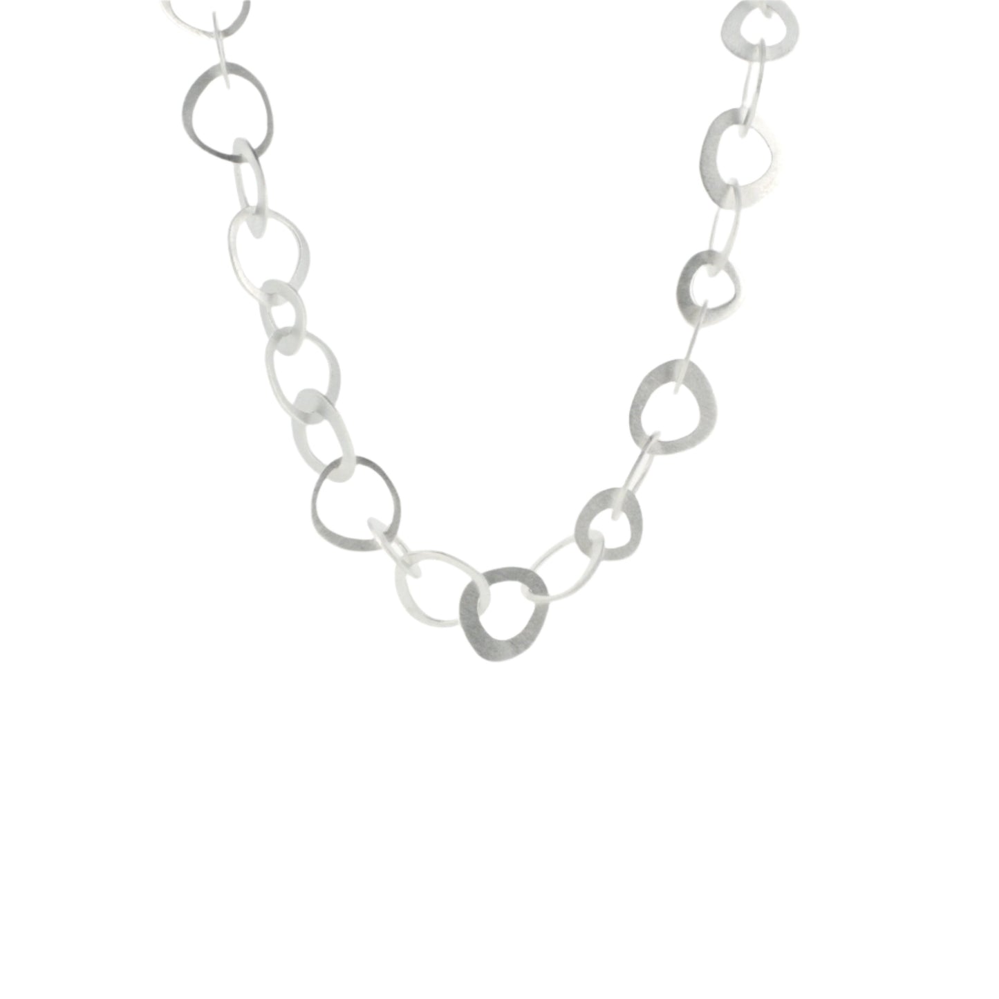 Silver Pebbly Link Necklace