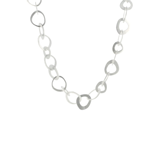 Silver Pebbly Link Necklace