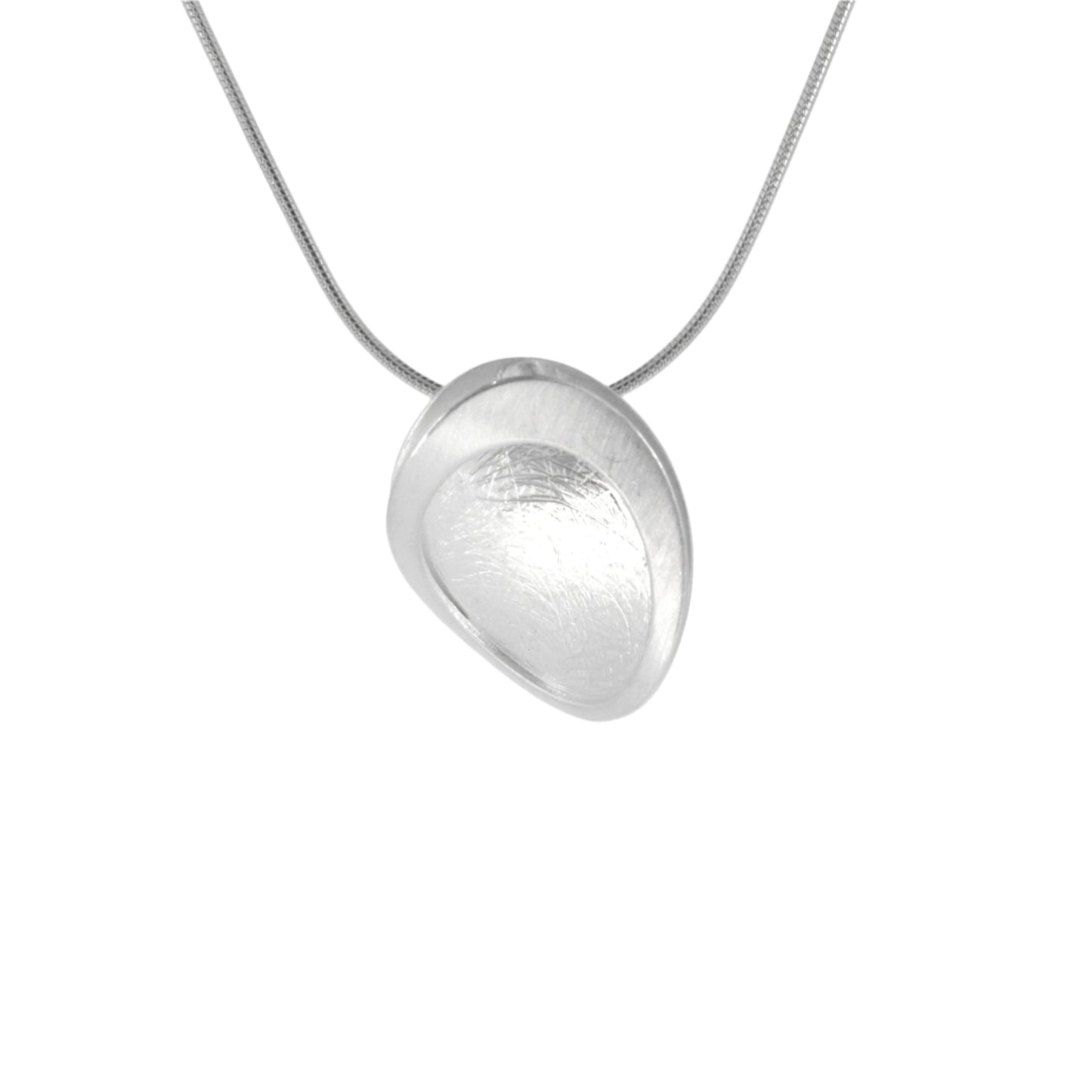 Silver Layered Textured Pendant