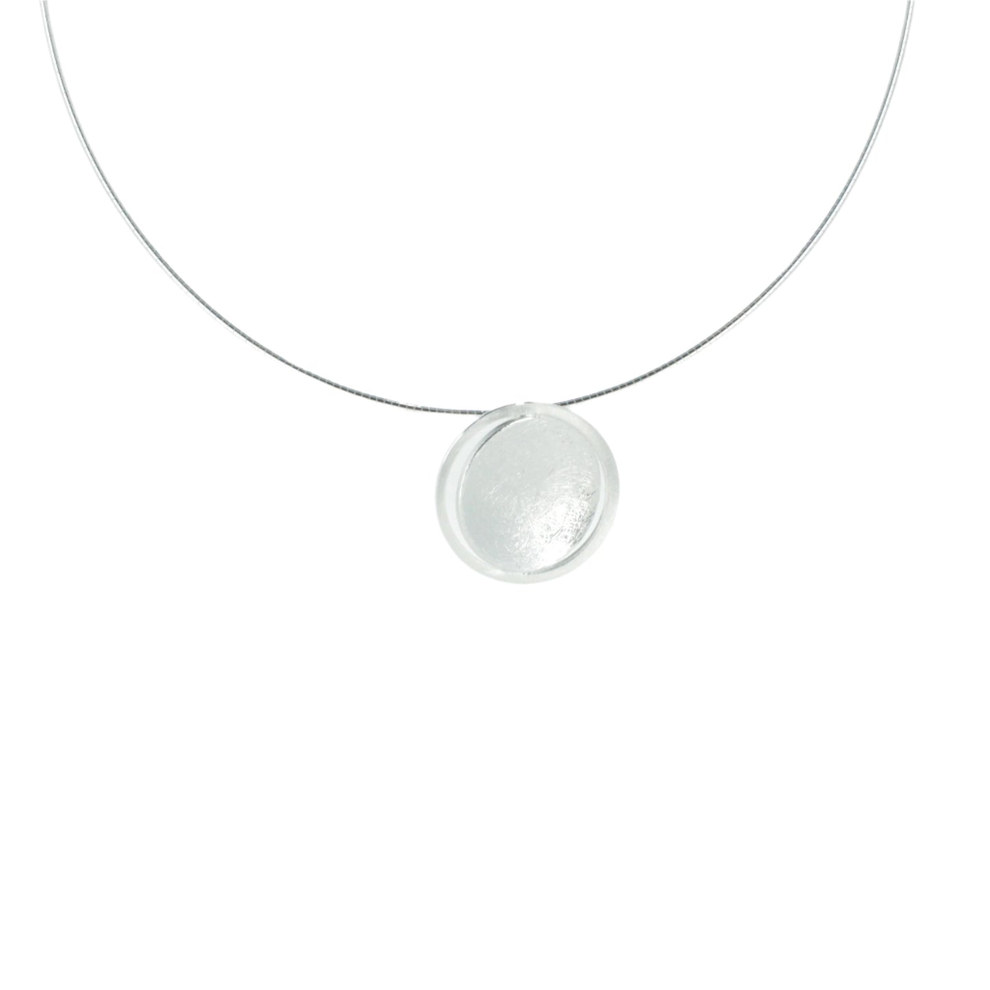 Silver Textured Circle Pendant