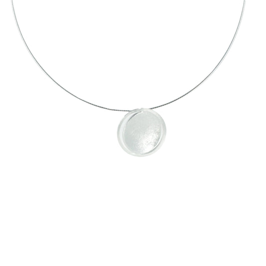 Silver Textured Circle Pendant