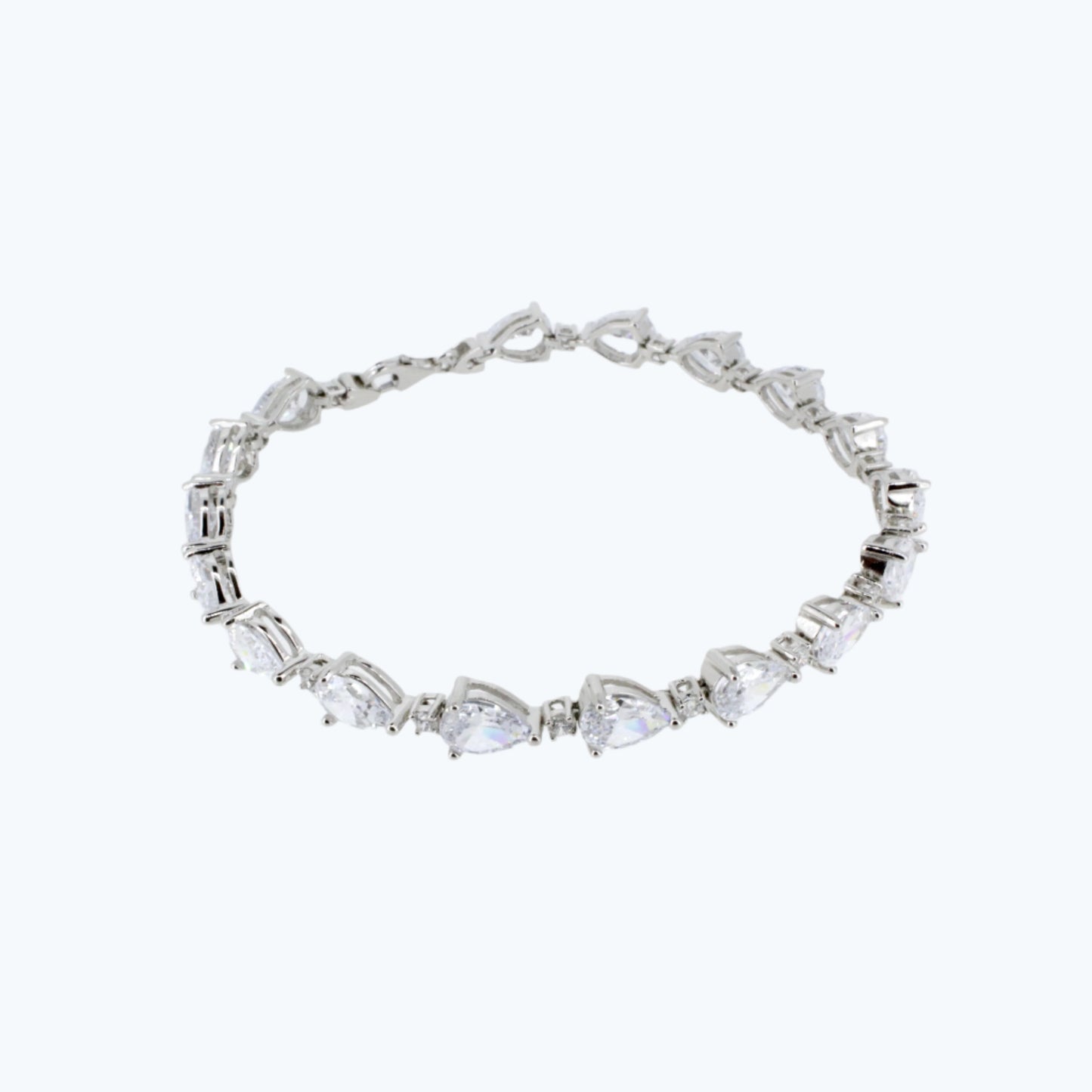 Pear-Cut CZ Tennis Bracelet