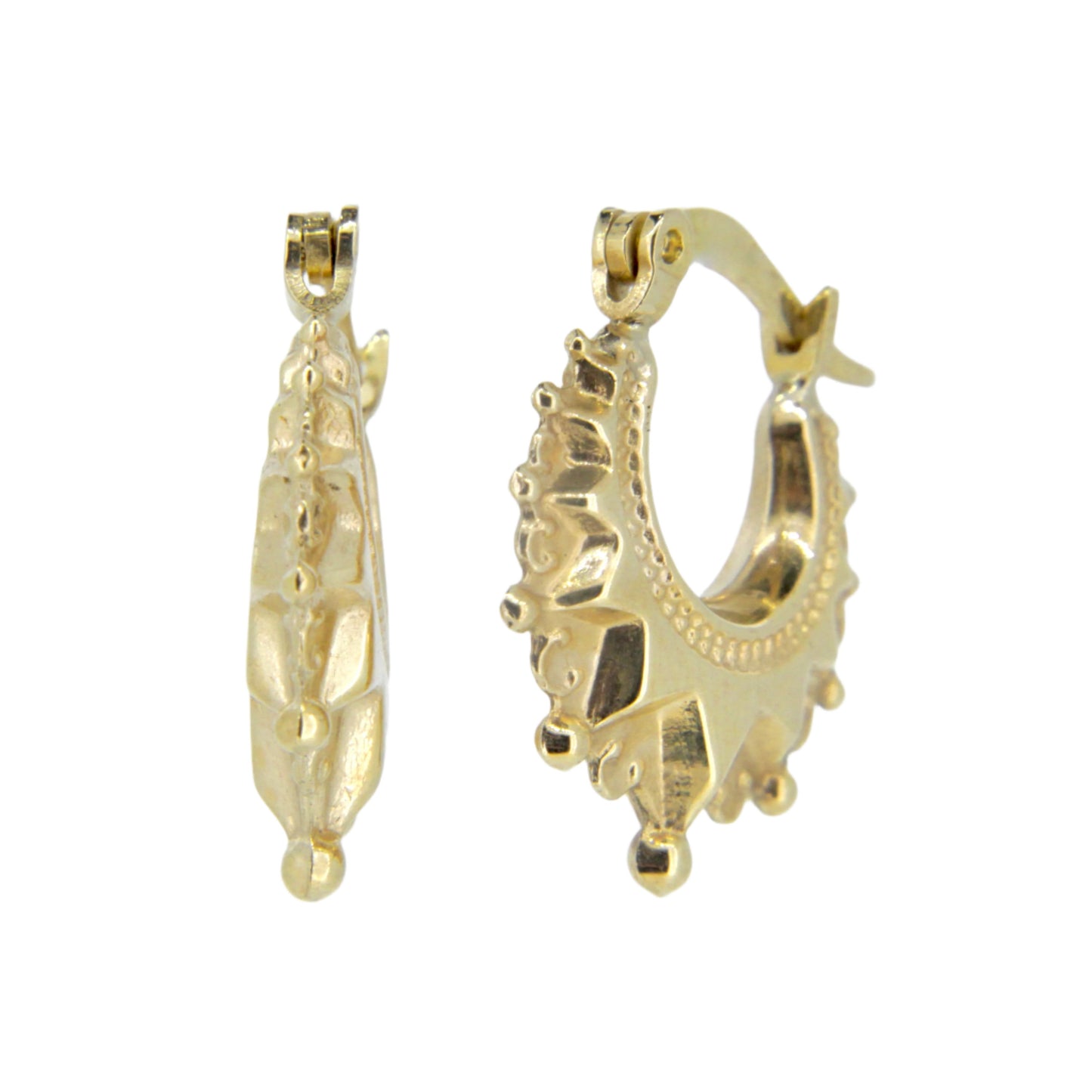 9ct Gold Star Creole Hoops