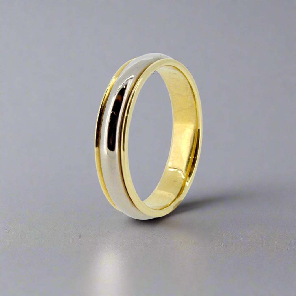 18ct Yellow and White Gold Wedding Ring