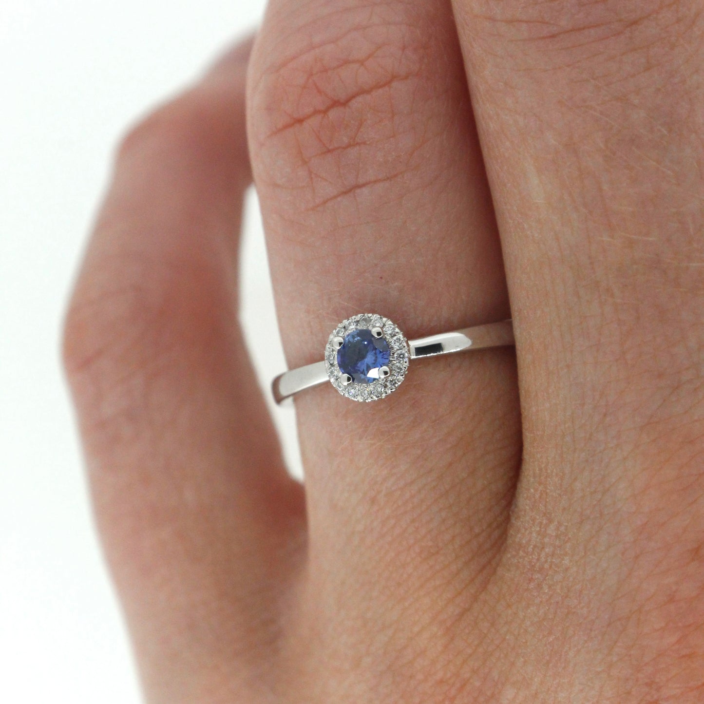 Platinum Sapphire Halo