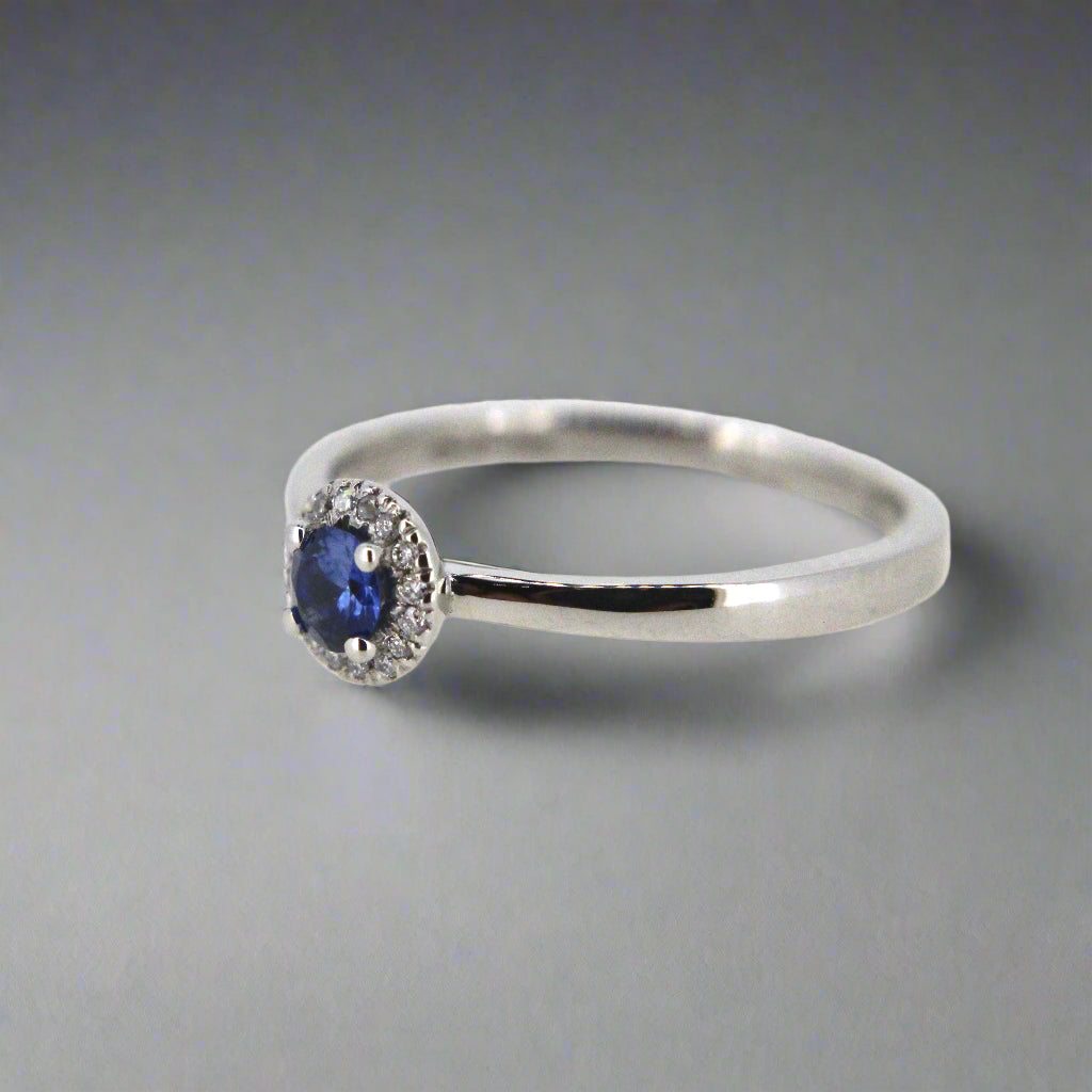 Platinum Sapphire Halo