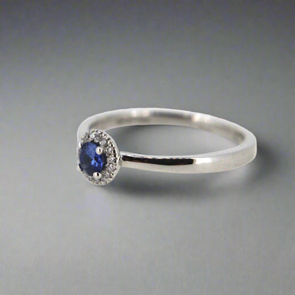 Platinum Sapphire Halo