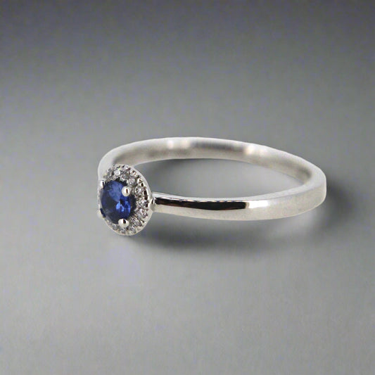 Platinum Sapphire Halo
