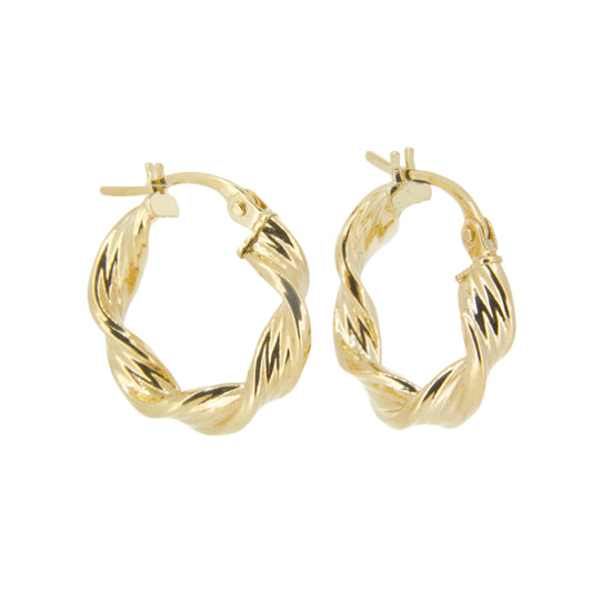 9ct Twisted Hoop Earrings