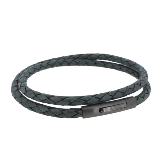 Dark Green Double Leather Bracelet