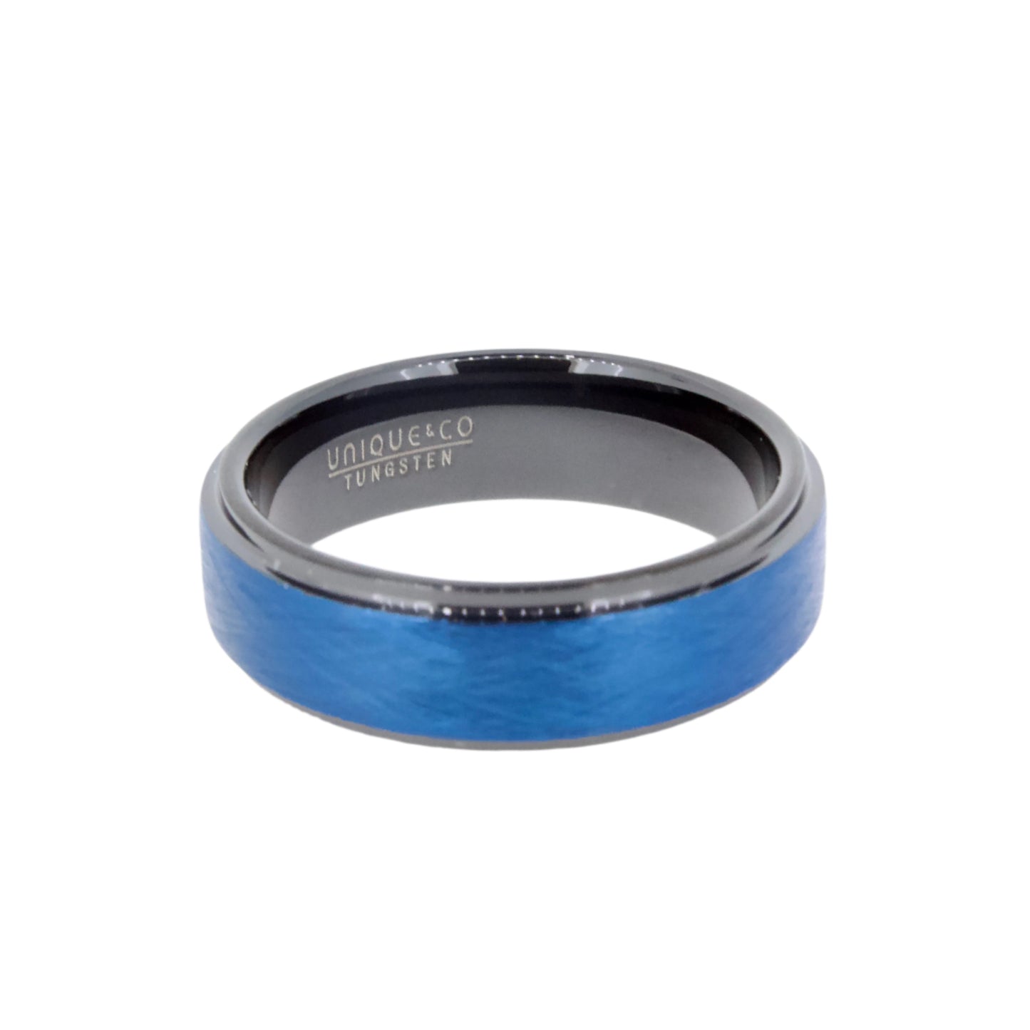 Black & Blue Tungsten Carbide Ring
