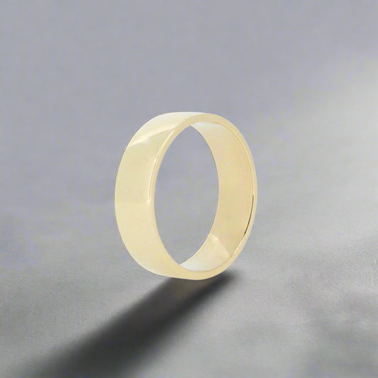 9ct 6mm Flat Court Wedding Band