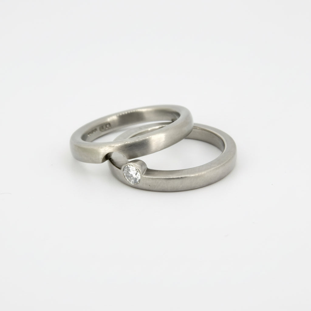 White Gold Engagement and Wedding Ring Set