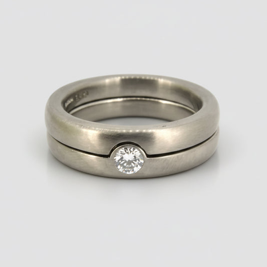 White Gold Engagement and Wedding Ring Set