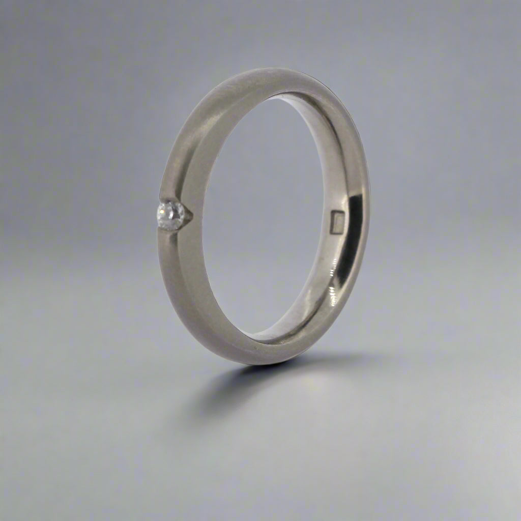 Titanium and Diamond Ring