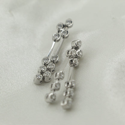 18ct White Gold Diamond Drops