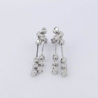 18ct White Gold Diamond Drops