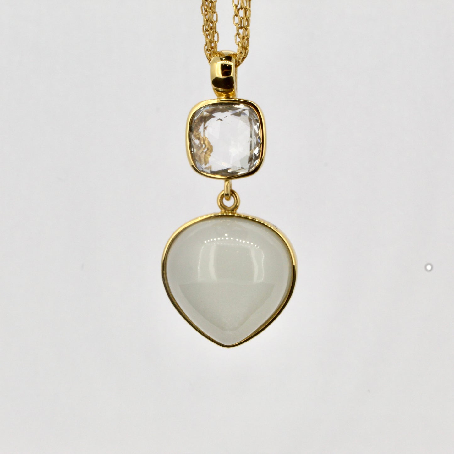 White Moonstone and Rock Crystal Necklace