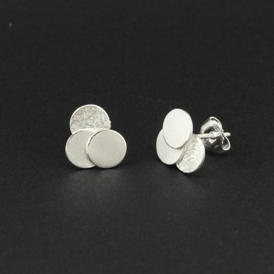 Silver Triple Circle Studs