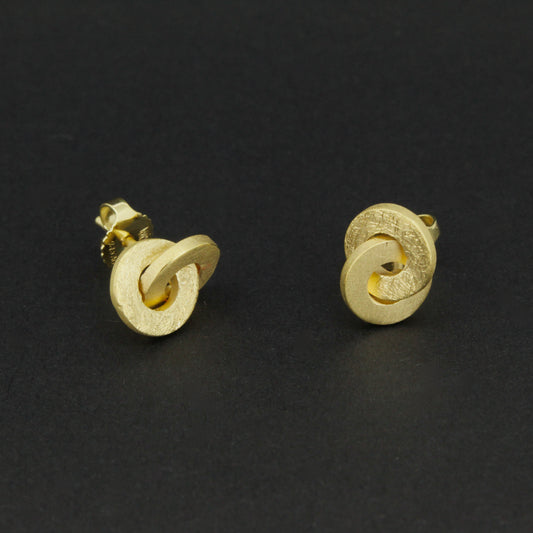 Gold Vermeil Circle Link Studs