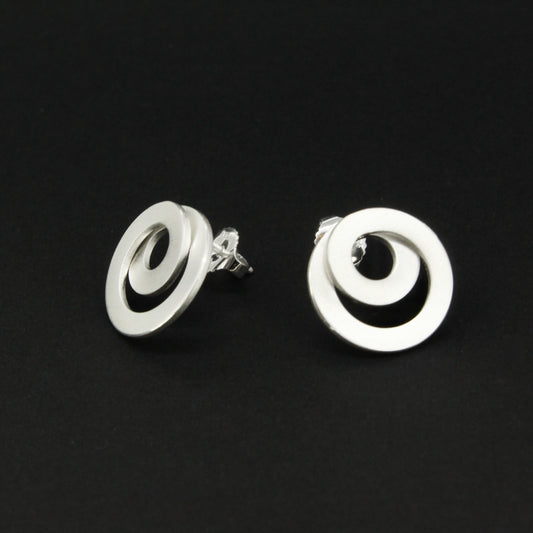 Silver Spiral Studs