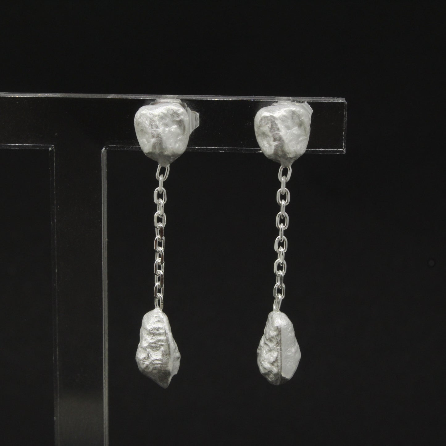 Silver Pebble Chain Drops