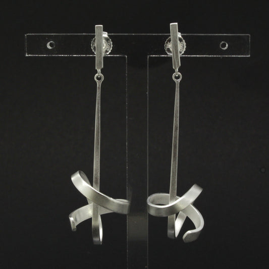 Silver Knot Drop Earrings