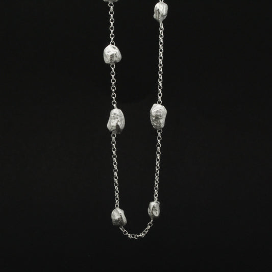 Silver Pebble Chain Necklace