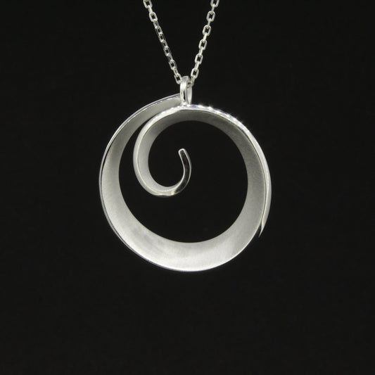 Silver Large Spiralling Pendant