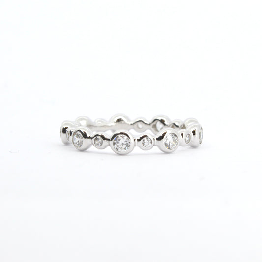 Silver CZ Round Cut Full Eternity Ring