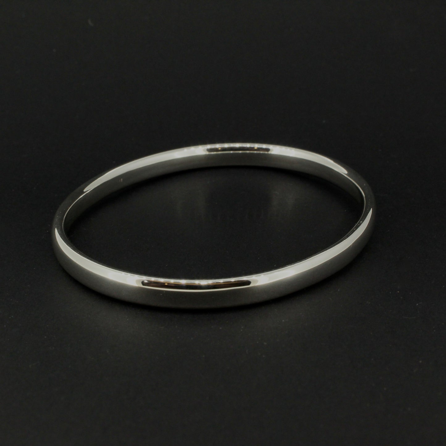 Silver Heavy Oval Bangle