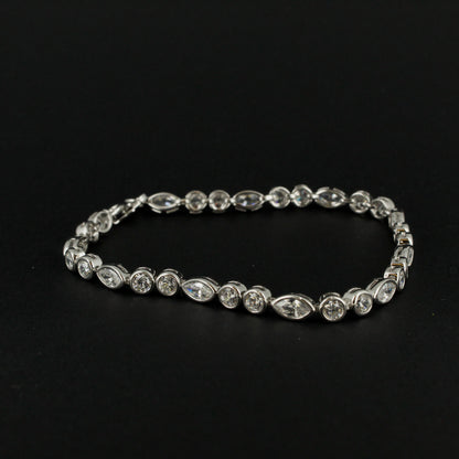 CZ Rub-over Tennis Bracelet