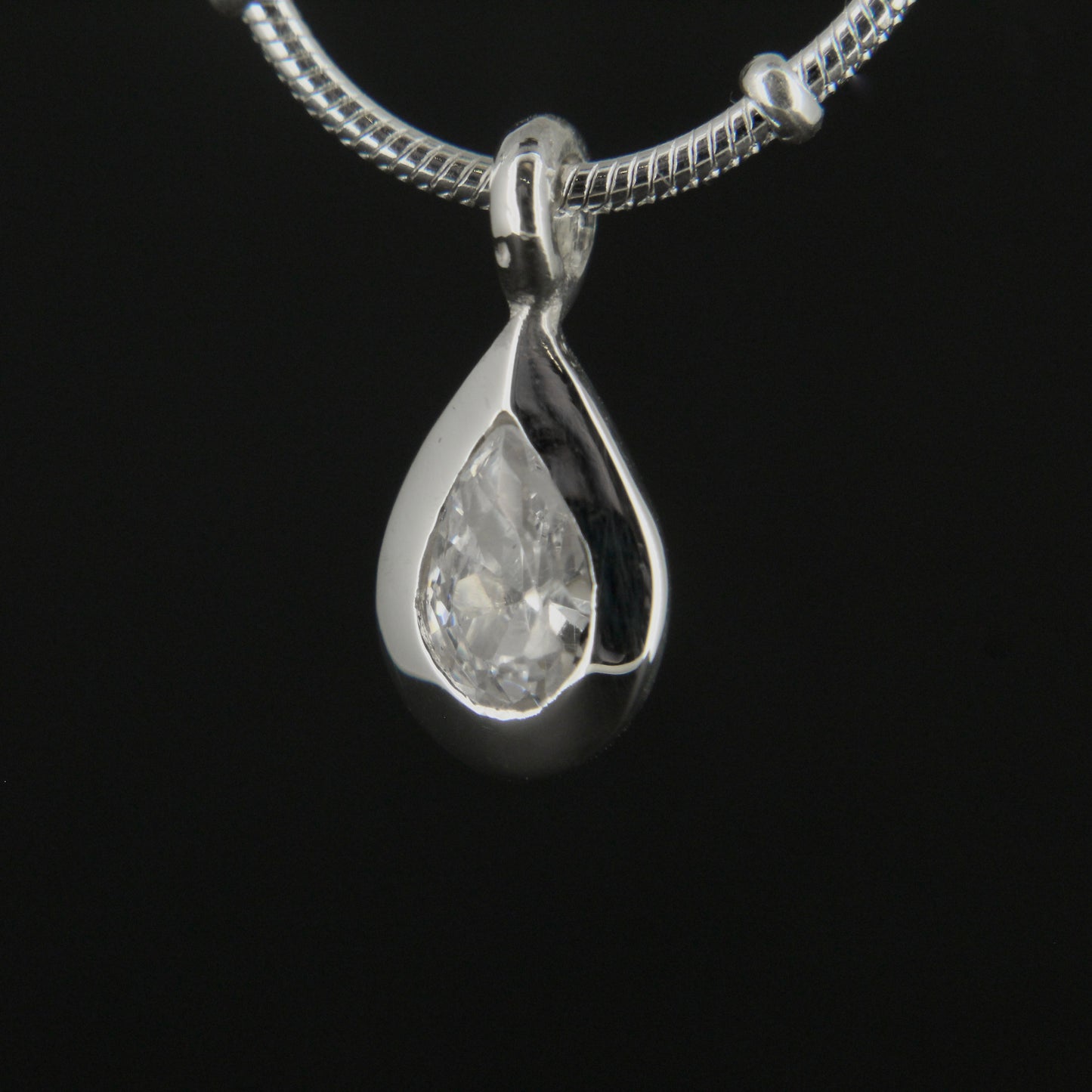 CZ Pear Drop Necklace