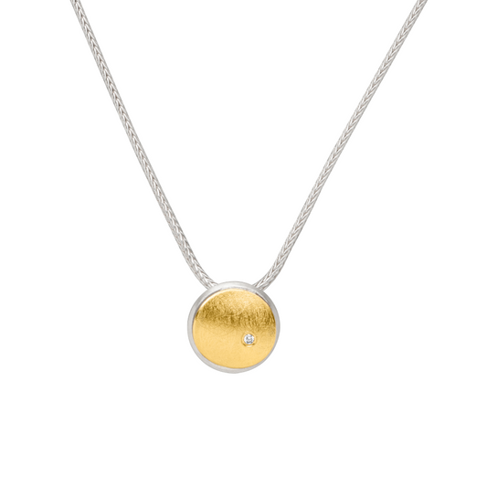 K1066 - Silver, Gold & Diamond Necklace