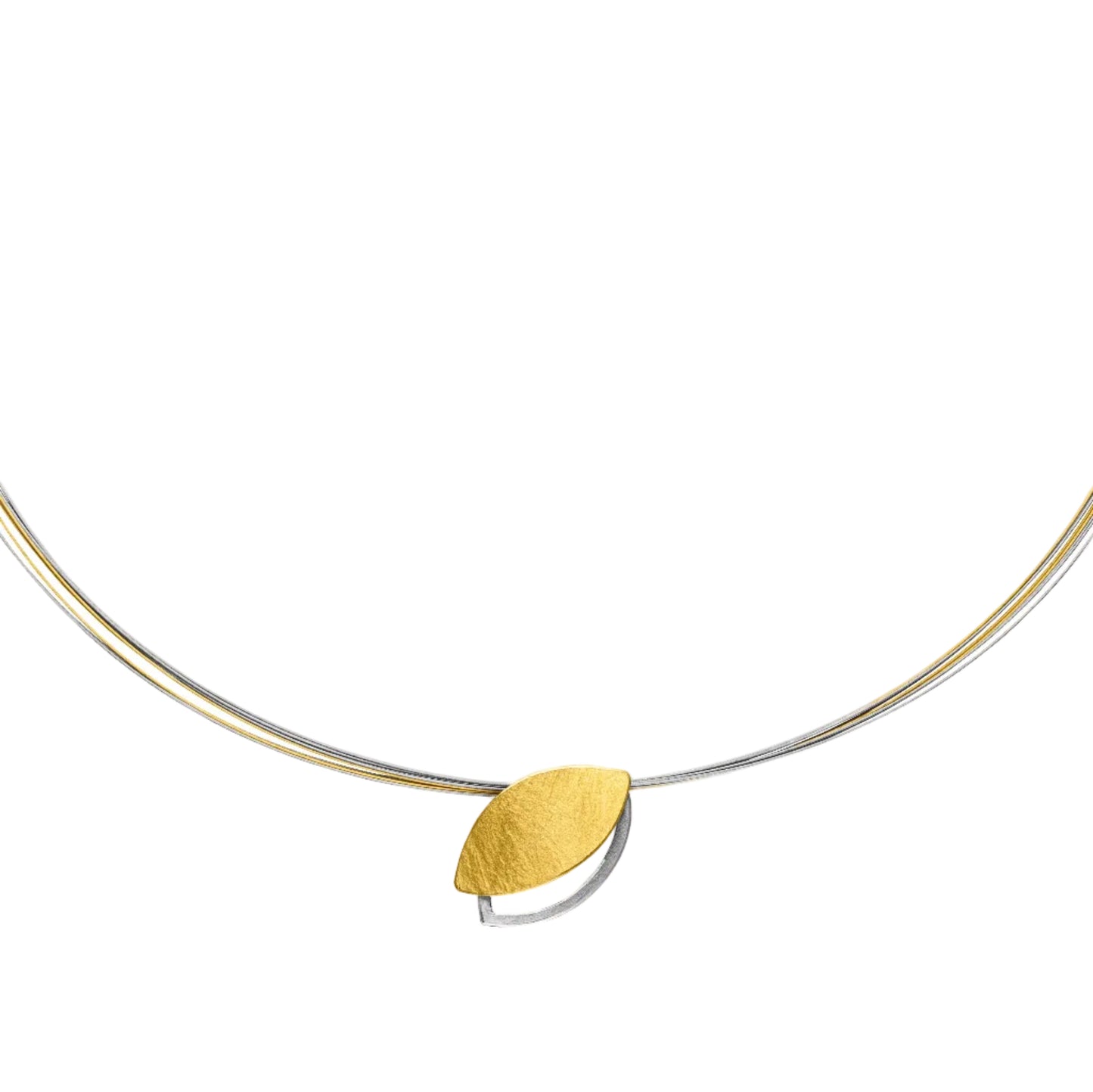 K1208 - Silver, Gold and Diamond Necklace