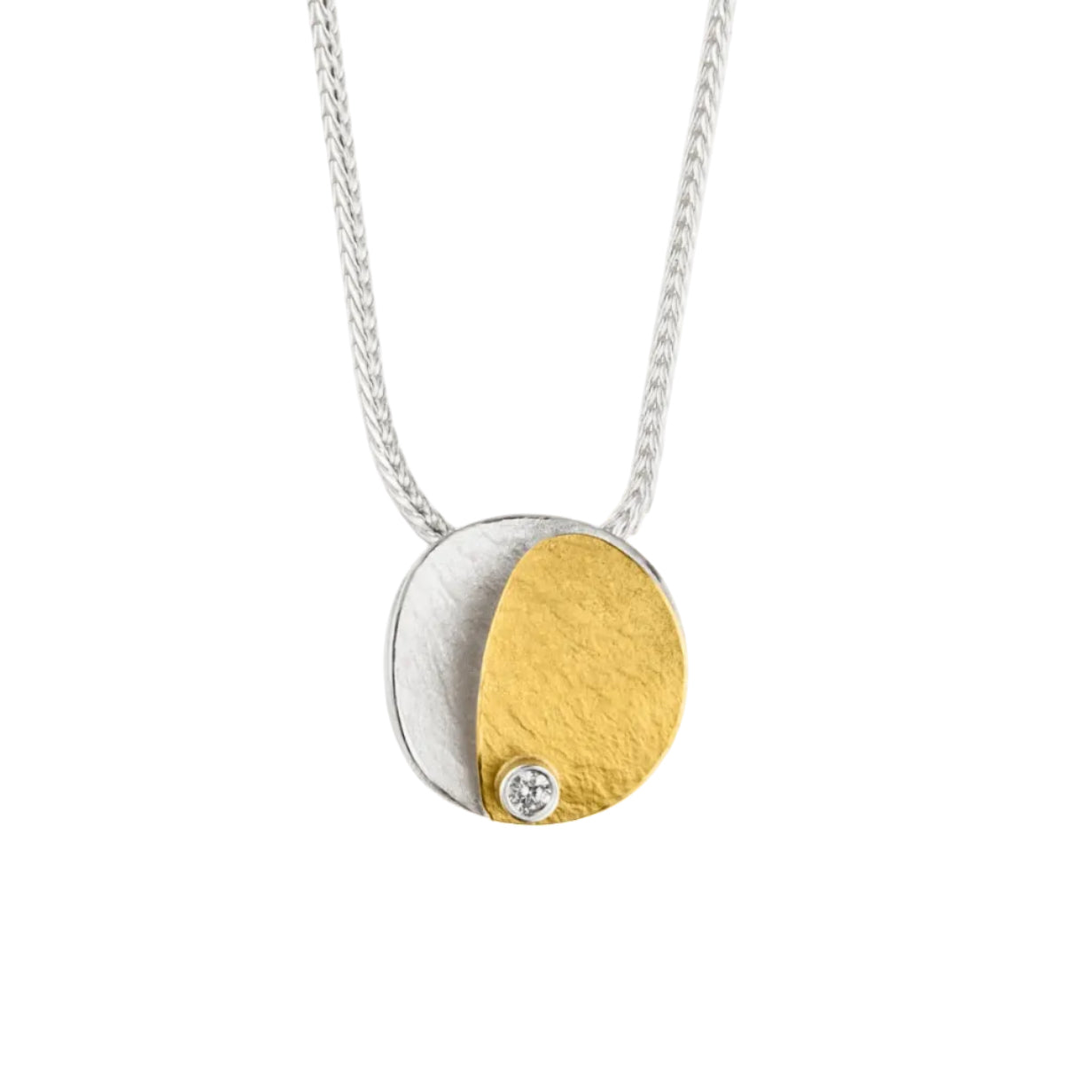 K1249 - Silver and Gold Diamond Pendant