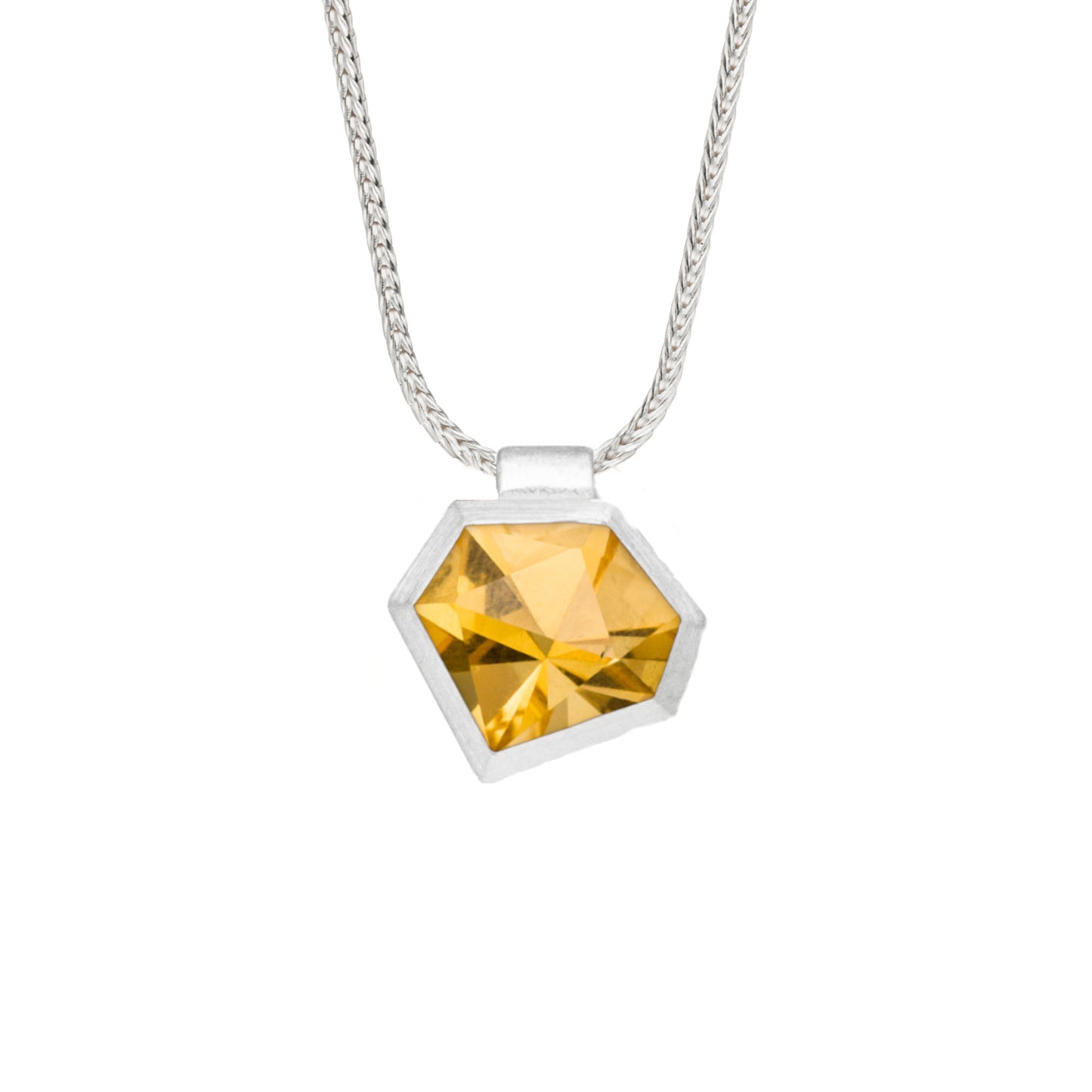 K1406 - Silver, Gold, Citrine Necklace