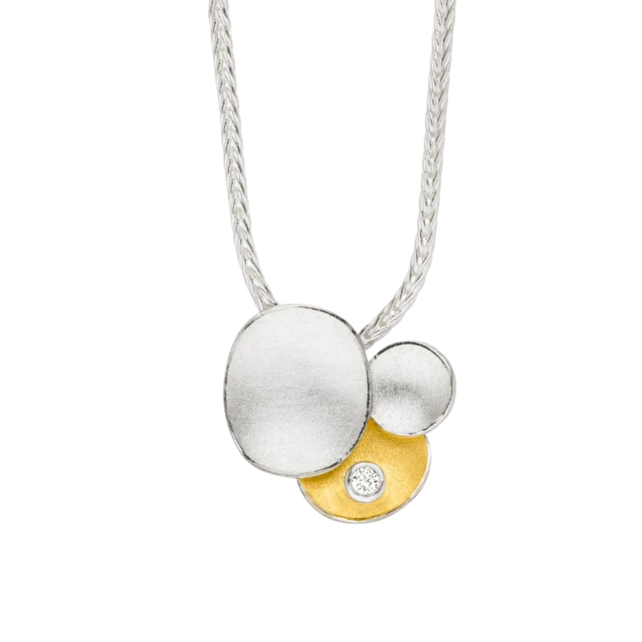 K1454 - Silver and Gold Diamond Pendant