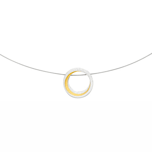 K1494 - Silver and Gold Pendant Neck Wire
