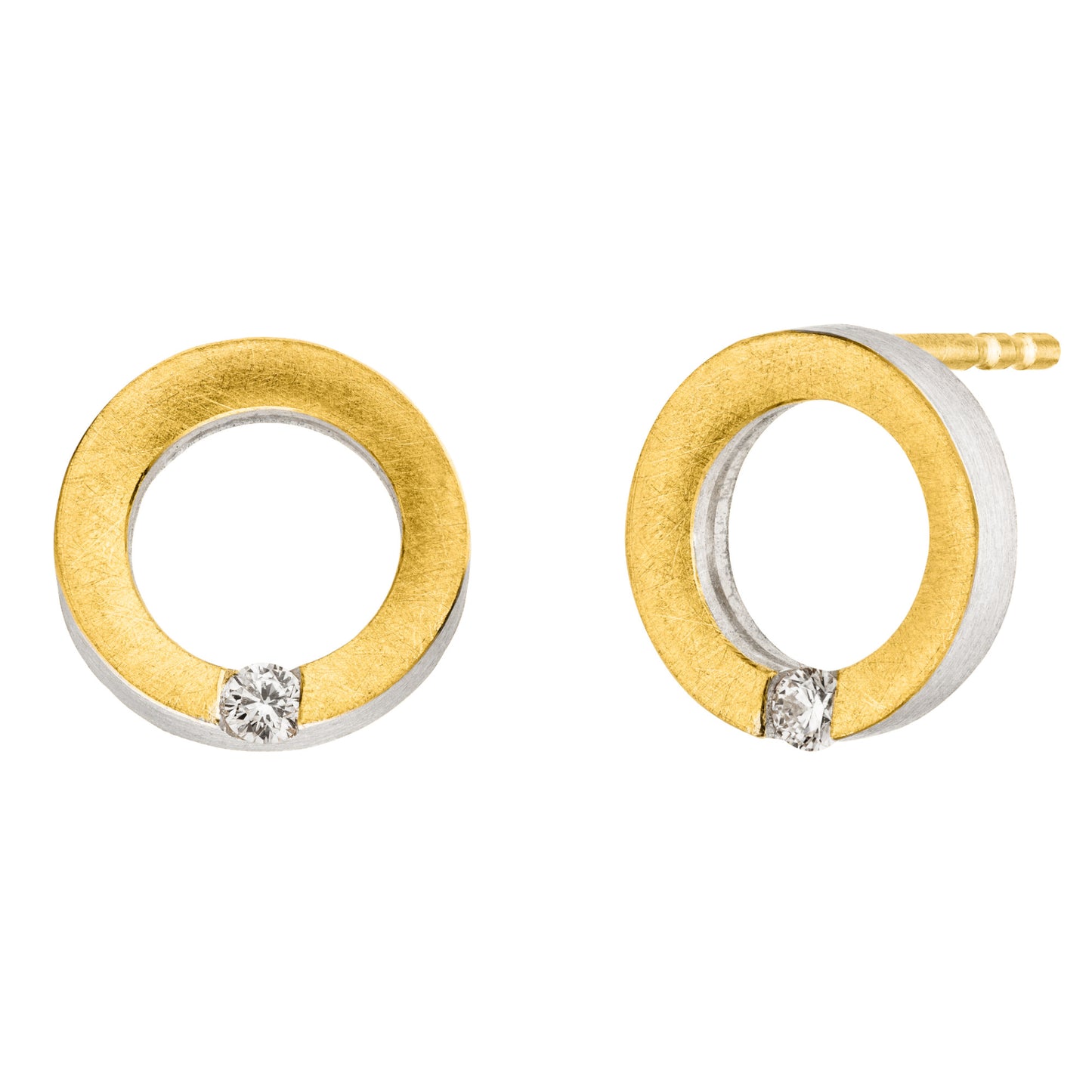 O1015 - Silver, Gold and Diamond Studs