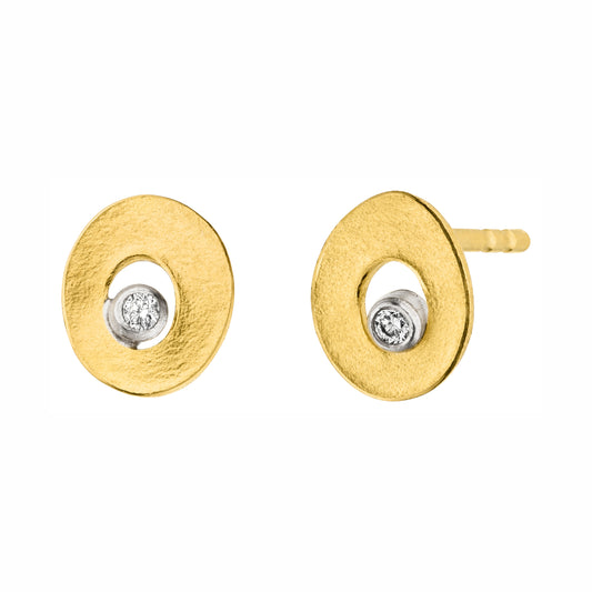 O1037 - Silver and Gold Diamond Studs