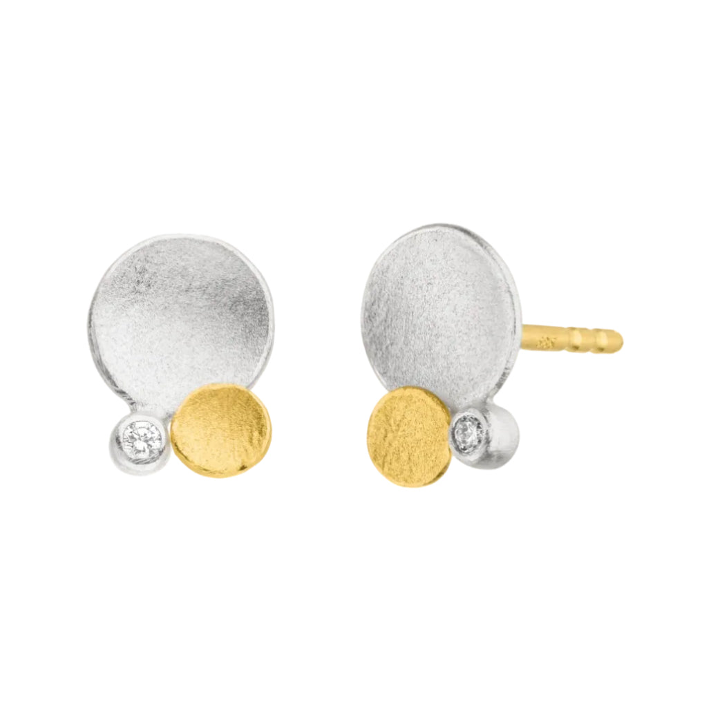 O1039 - Gold and Silver Circle Studs