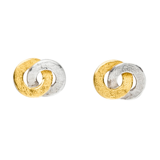 O391 - Silver and 24ct Gold Studs