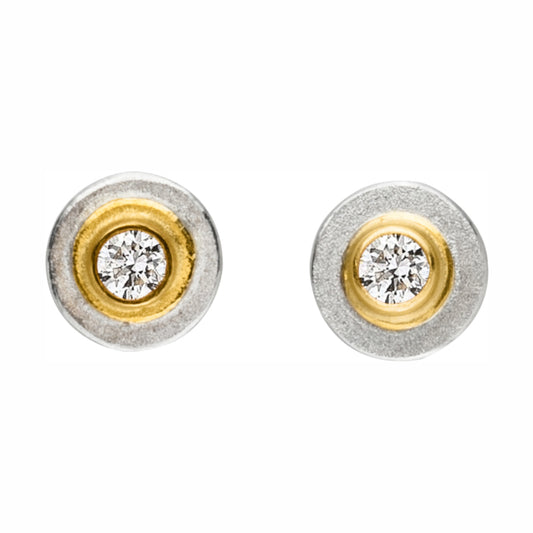 O691 - Gold Bezelled Diamond Studs